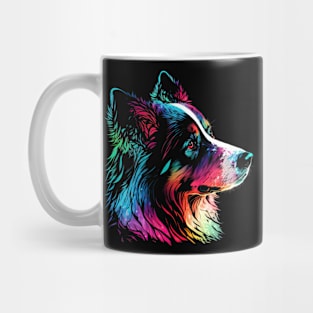 Border Collie Watercolor Painting Portrait Art Mug